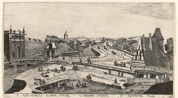 Views in and around the city of Danzig. Series of 14 numbered prints, Aegidius Dickmann, Frederik