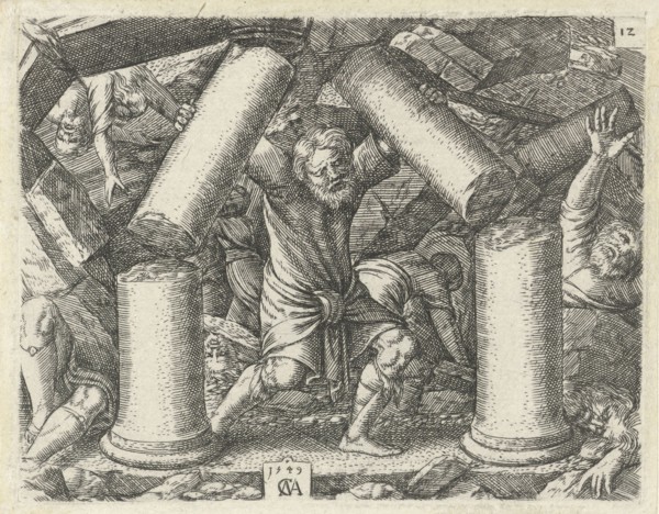 Samson's death, Cornelis Massijs, 1549