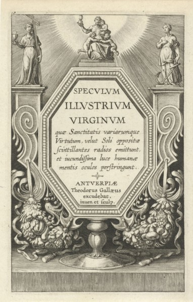 Title print for Speculum Illustratum Virginum, Theodoor Galle, 1581-1633