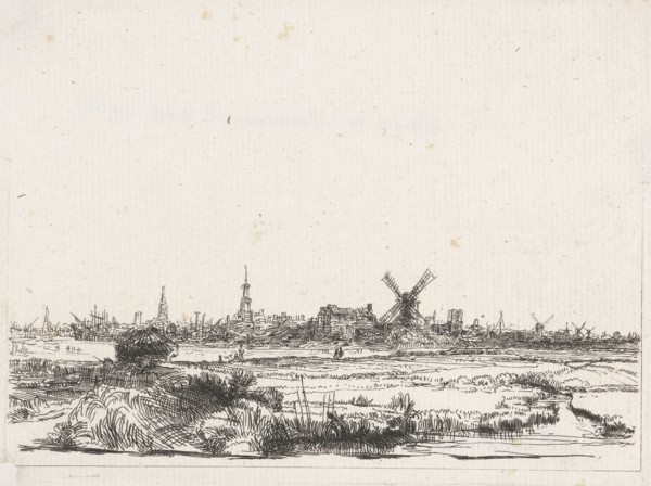 View of Amsterdam from the northwest, The Netherlands, William Young Ottley, Rembrandt Harmensz.