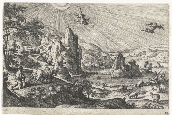 Fall of Icarus, Hans Bol, Anonymous, c. 1550 - c. 1650