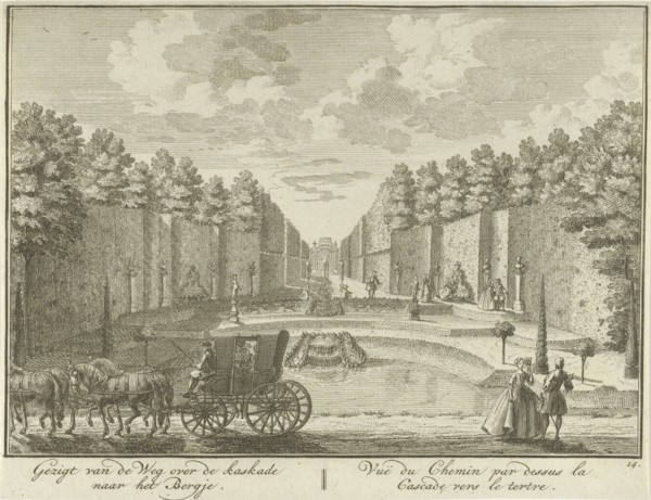 View of a pond in the garden of House ter Meer in Maarssen, The Netherlands, Hendrik de Leth, c.