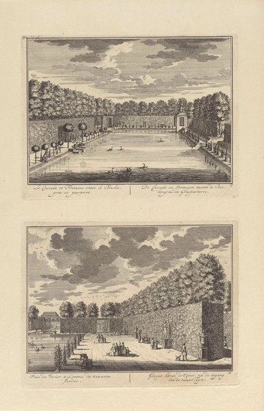 View of the big pond southeast of Zeist Castle / The avenue along the southwest side of the big