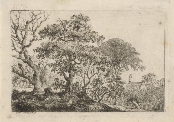 Landscape with a house with a smoking chimney, Jean Vaillant, 1637 - 1674
