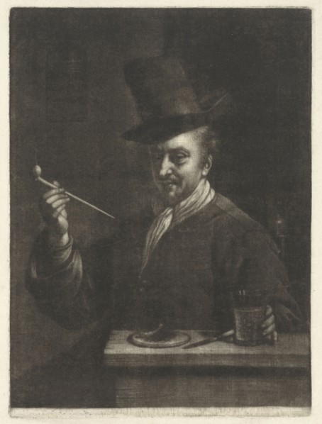 Man smoking pipe, Wallerant Vaillant, 1658 - 1677