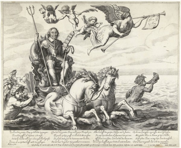 Admiral Maarten Tromp Harpertsz on chariot, Cornelis van Dalen (II), Wouter Muller, Herman Frederik