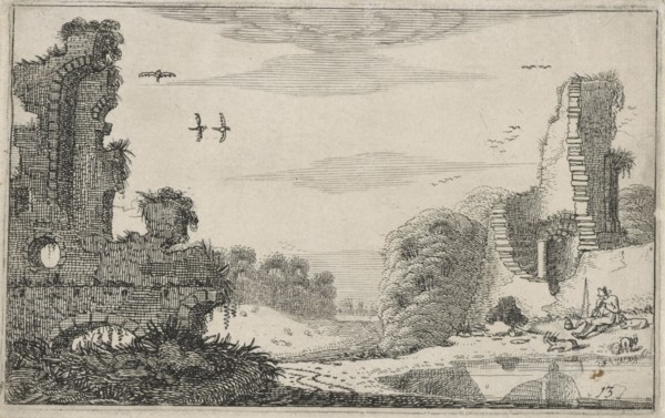 Shepherd in a ruin, Jan van de Velde (II), 1616