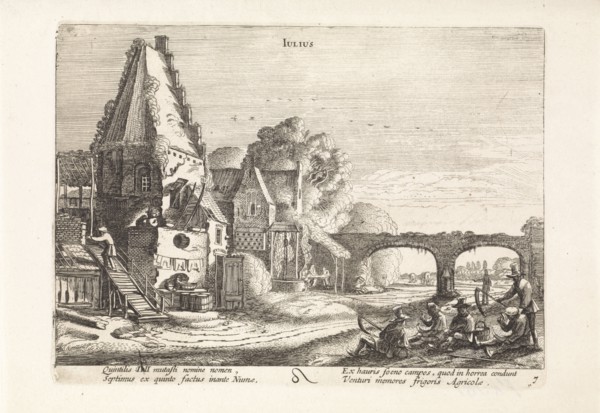 mowers Resting at home: july, Jan van de Velde (II), 1608-1618