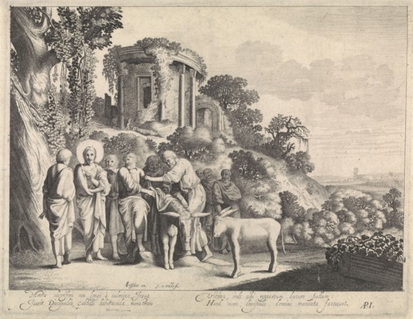 Christ is preparing for the arrival in Jerusalem, Jan van de Velde II, Adrianus Iekerman, Claes