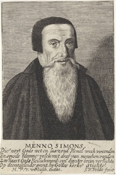 Portrait of Menno Simons, Jan van de Velde (II), Hans Passchiers van Wesbusch, 1623 - 1641