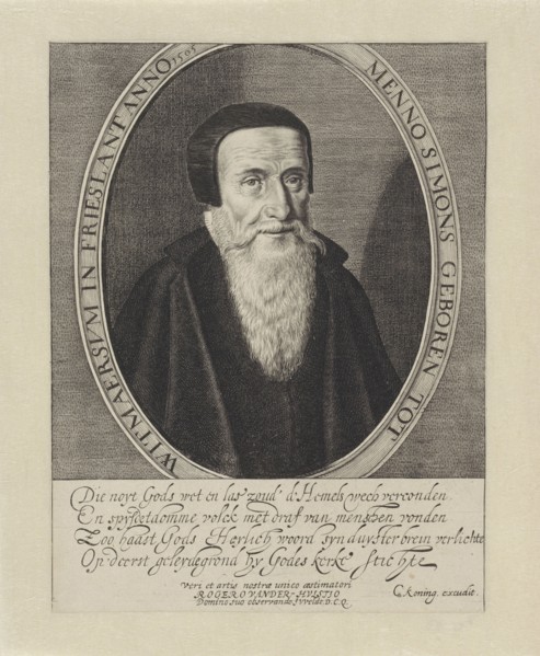 Portrait of Menno Simons, Jan van de Velde (II), Cornelis Koning (?-1671), 1603 - 1641