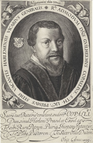 Portrait of William Copallius, Roman Catholic clergyman in Haarlem, The Netherlands, print maker: