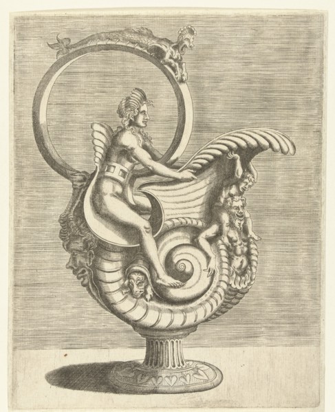 Jug in the shape of a snail shell, Balthazar van den Bos, Cornelis Floris (II), Hieronymus Cock,