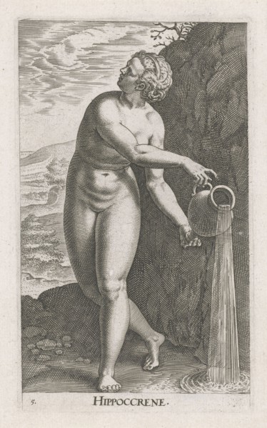 Water Nymph Hippoccrene, Philips Galle, 1587