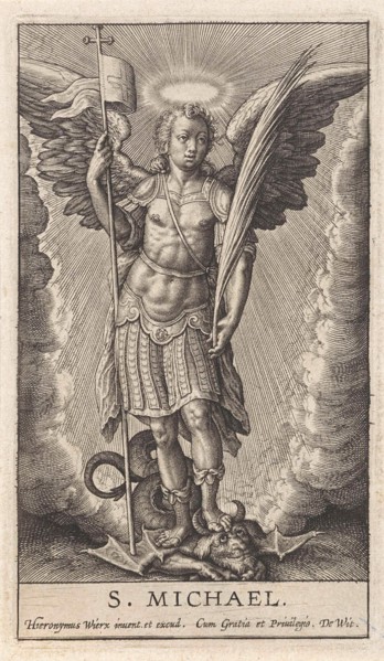 Archangel Michael, Anonymous, Hieronymus Wierix, de Wit, 1563 - before 1619
