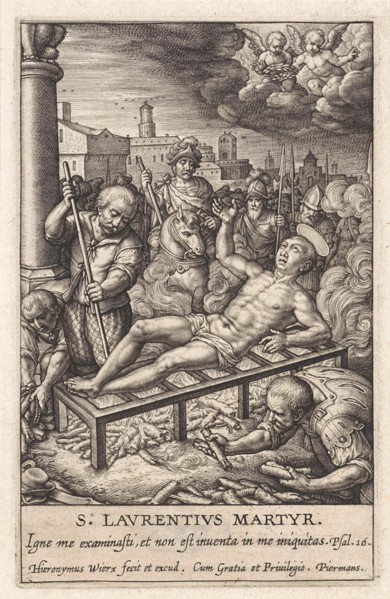 Martyrdom of St. Lawrence, Hieronymus Wierix, 1563 - before 1619