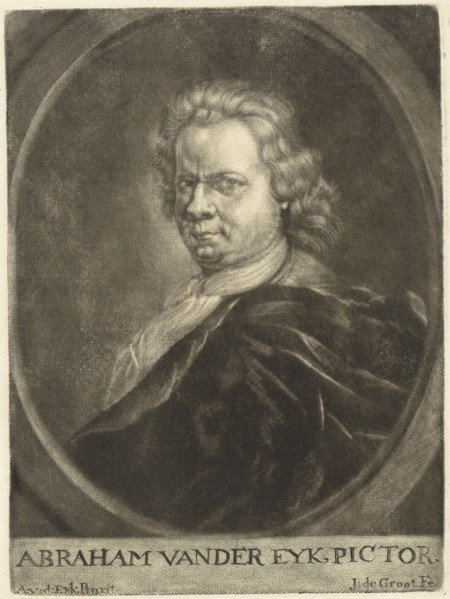 Self-portrait of the painter Abraham van der Eyk, Jan de Groot, 1698 - 1776