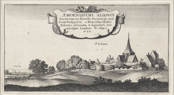 Landscape near Strasbourg France, Wenceslaus Hollar, 1643 - 1644
