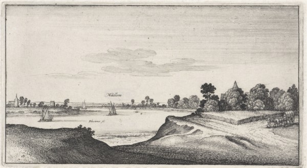 Landscape with view on Mulheim, Wenceslaus Hollar, 1643-1644