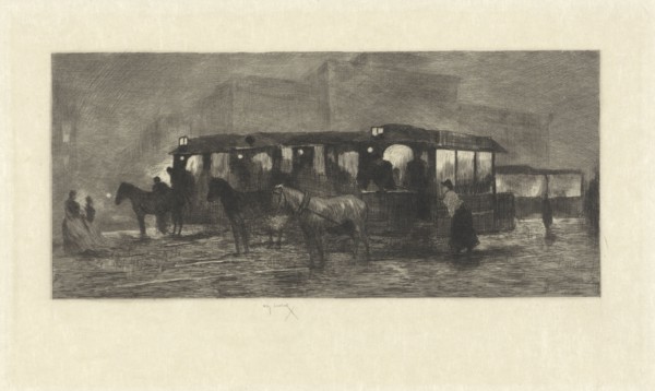 Square at night, Willem Steelink (II), 1889
