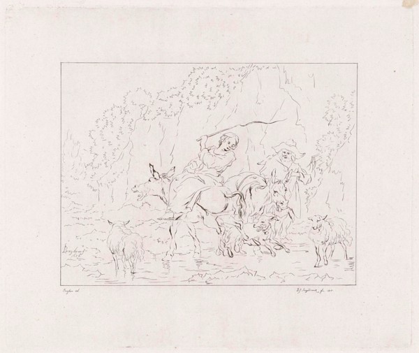Shepherd and shepherdess, Diederik Jan Singendonck, 1815