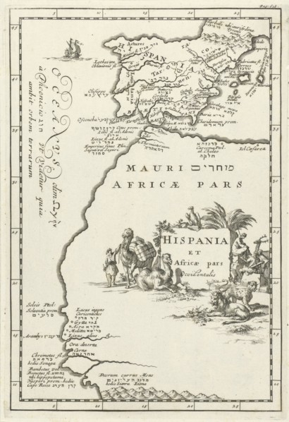 Map of Spain and part of North Africa, Jan Luyken, Cornelis Boutesteyn, Jordaan Luchtmans, 1692