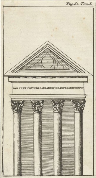 Roman temple in Pula, Jan Luyken, Hendrick and Dirk Boom, 1679
