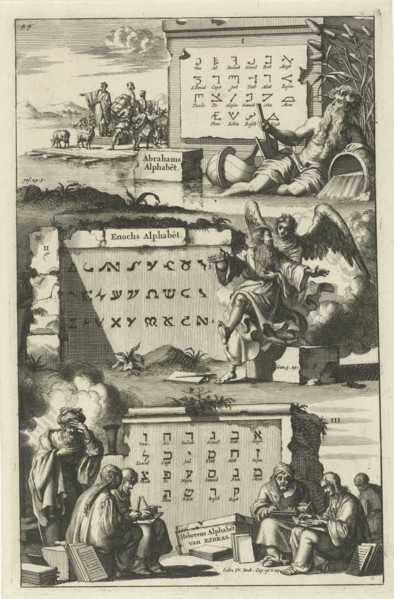 Alphabet of Abraham, Enoch and Ezra, Jan Luyken, Wilhelmus Goeree (I), 1690