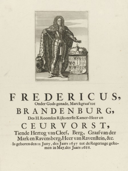 Portrait of Frederick I, King of Prussia, Jan Luyken, 1688