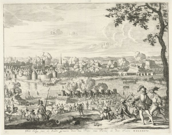 Siege and storming of Grave of the Duke of Parma, 1586, Jan Luyken, 1679 - 1684