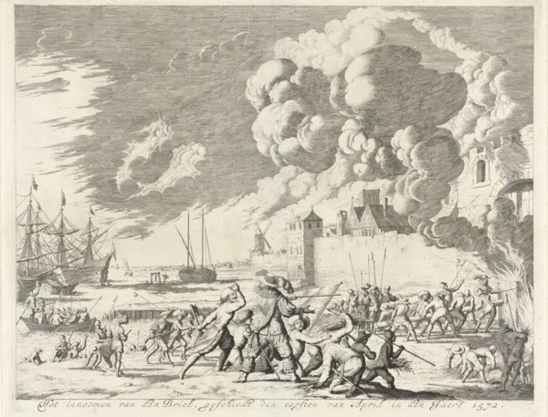 Capture of Brielle, 1572, Jan Luyken, weduwe Joannes van Someren, Abraham Wolfgang, 1679 - 1684