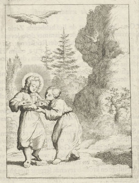 Christ shows the personified soul wounds, Jan Luyken, Pieter Arentsz II, 1678-1687