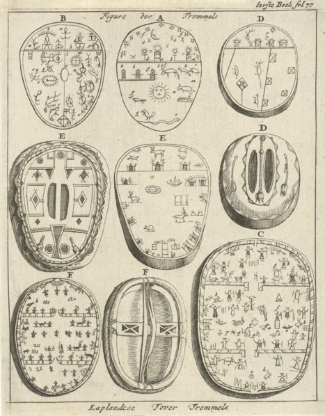 Lapp magic drums, Jan Luyken, 1682