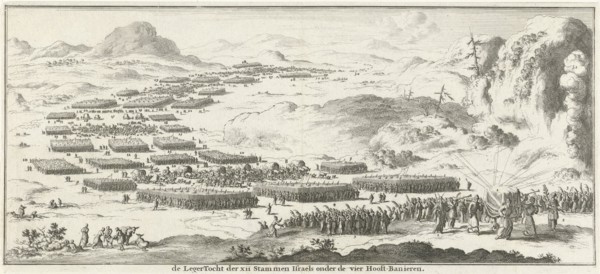 Army tour of the twelve tribes of Israel with the tabernacle, Jan Luyken, Willem Goeree, 1683