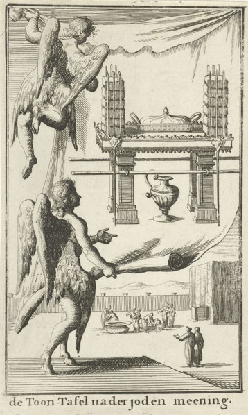Angels study view for the Table of Showbread, Jan Luyken, Willem Goeree, 1683