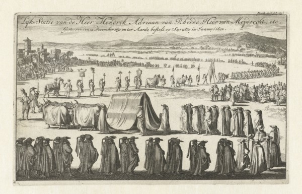Burial of Hendrik Adriaan van Rheede tot Drakestein, 1692, Jan Luyken, 1692 - 1693