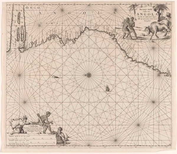 Sea chart of the coast of Congo and Angola, Jan Luyken, Johannes van Keulen (I), unknown, 1683 -