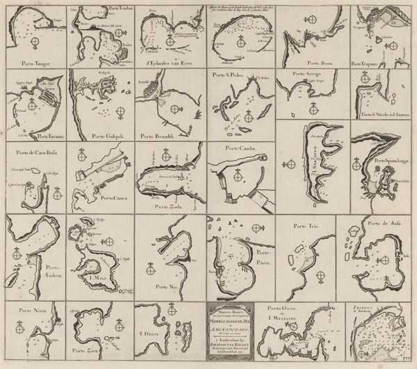Sheet 29 ports on the Mediterranean, print maker: Anonymous, 1682 - 1803