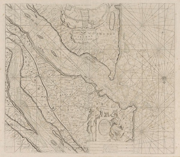 Sea chart of the River Gironde to Bordeaux, Anonymous, Johannes van Keulen (I), Johannes van Keulen