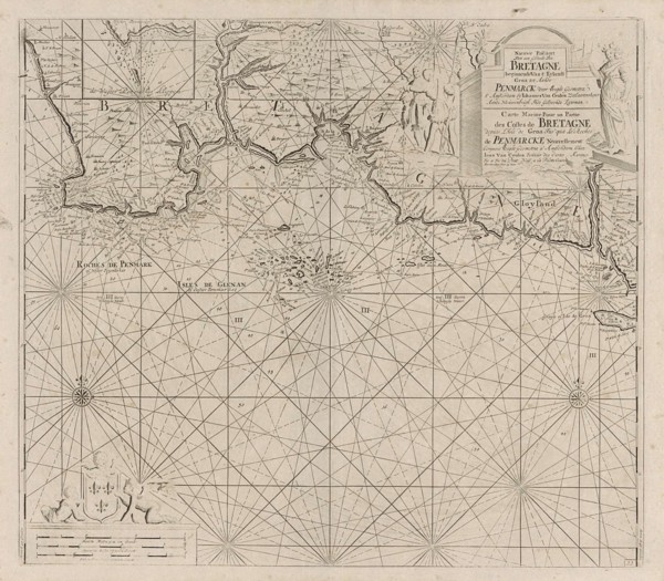 Sea chart of part of the south coast of Brittany, Anonymous, Johannes van Keulen (I), unknown, 1681