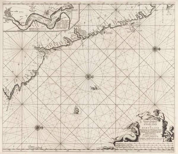 Sea chart of part of the northeast coast of England and part of Scotland, Jan Luyken, Johannes van
