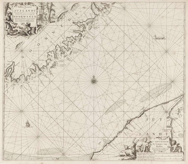 Sea chart of part of the coast of Norway and Jutland, Jan Luyken, Johannes van Keulen (I), unknown,