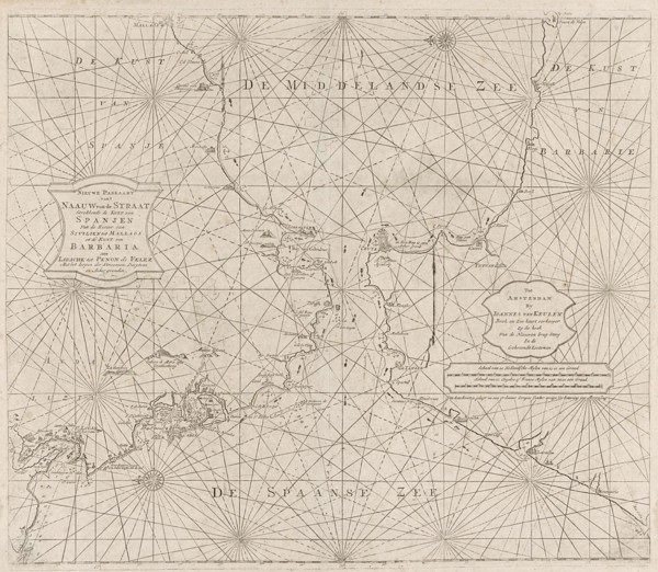 Sea chart of the Strait of Gibraltar, Anonymous, Johannes van Keulen (II), 1681 - 1803