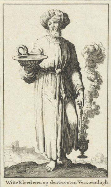 High priest in white vestments belonging to the Atonement, variant A, Jan Luyken, Willem Goeree,
