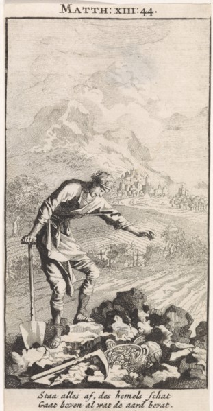 Parable of the treasure in the field, Jan Luyken, 1712