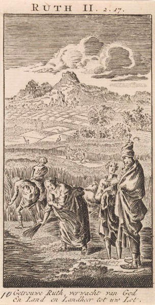 Boaz and Ruth, Jan Luyken, Anonymous, 1712