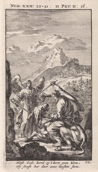 Balaam and his donkey, Jan Luyken, 1712