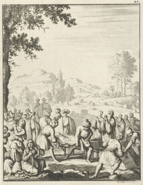 Turkish funeral, Jan Luyken, 1681