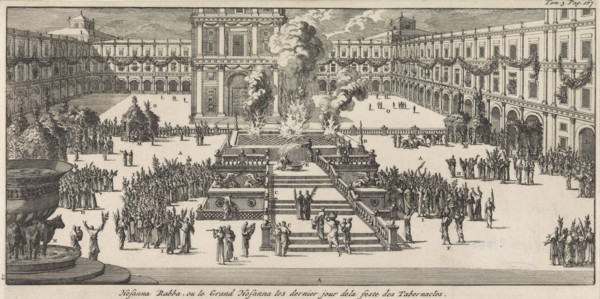 Christ on the last day of the Feast of Tabernacles, print maker: Jan Luyken, Pieter Mortier, 1705