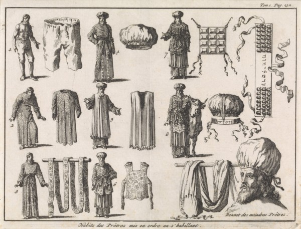 Priestly vestments, in order of dressing, Jan Luyken, Pieter Mortier, 1705
